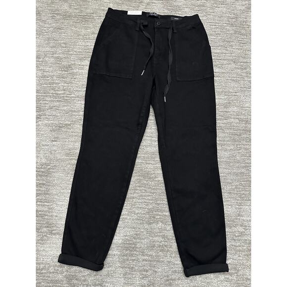 Judy Blue Jogger Pants Womens 13 Black High Rise Drawstring Pockets Casual - Picture 1 of 13
